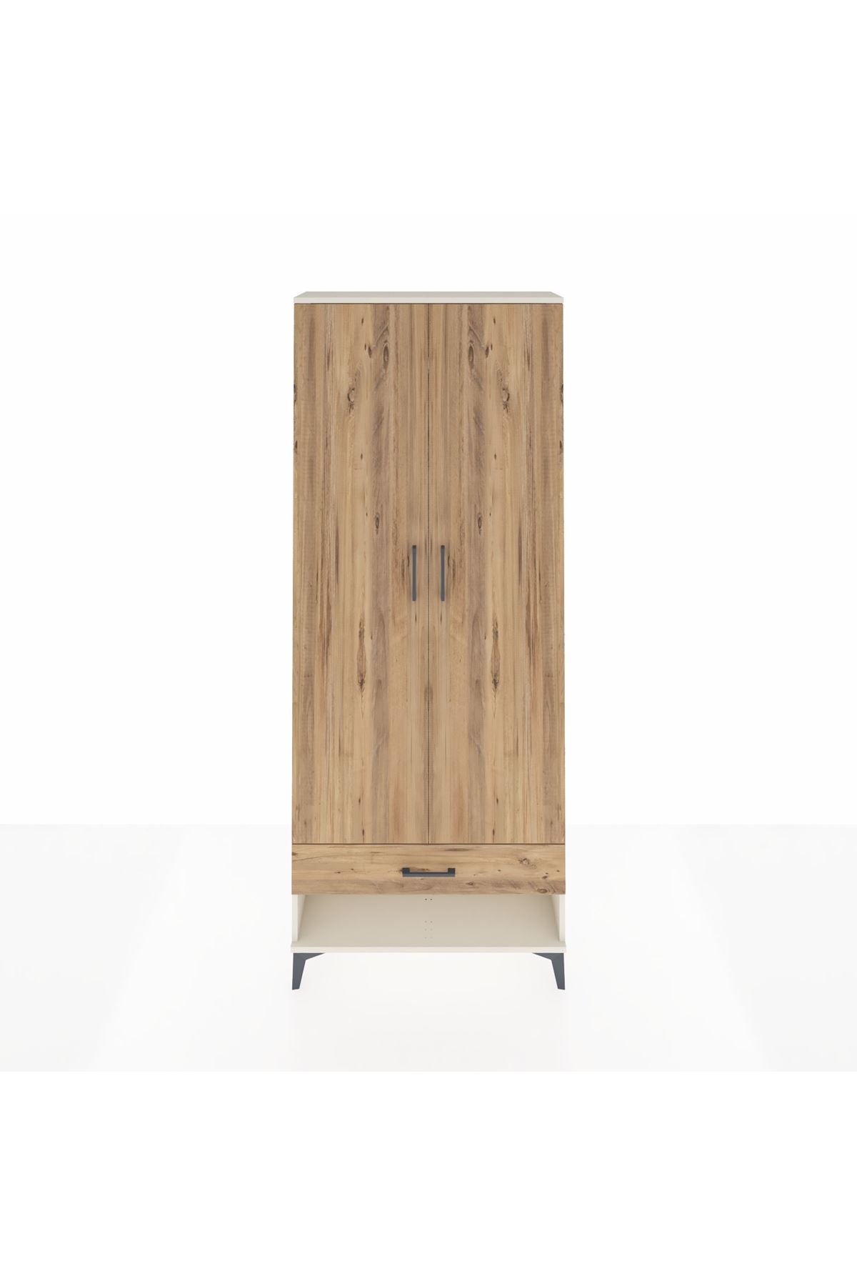 Arges Dolap 2 Raflı Tek Çekmeceli Tek Askılı 88x30x221 Aytaşı-Çam