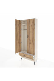 Arges Dolap 2 Raflı Tek Çekmeceli Tek Askılı 88x30x221 Aytaşı-Çam