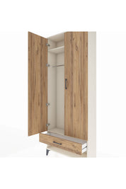 Arges Dolap 2 Raflı Tek Çekmeceli Tek Askılı 88x30x221 Aytaşı-Çam