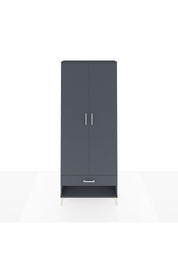 Arges Dolap 2 Raflı Tek Çekmeceli Tek Askılı 88x30x221 Antrasit-Antrasit