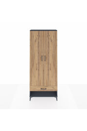 Arges Dolap 2 Raflı Tek Çekmeceli Tek Askılı 88x30x221 Antrasit-Çam