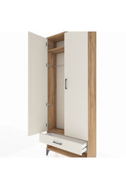 Arges Dolap 2 Raflı Tek Çekmeceli Tek Askılı 88x30x221 Çam-Aytaşı
