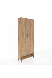 Arges Dolap 2 Raflı Tek Çekmeceli Tek Askılı 88x30x221 Çam-Çam