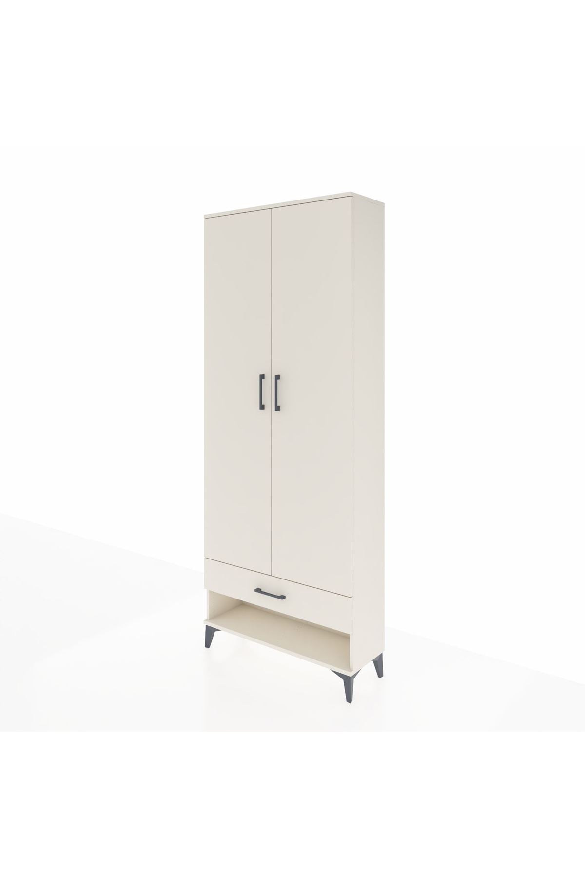 Arges Dolap 5 Raflı Tek Çekmeceli 2 Kapaklı 88x30x221 Aytaşı-Aytaşı