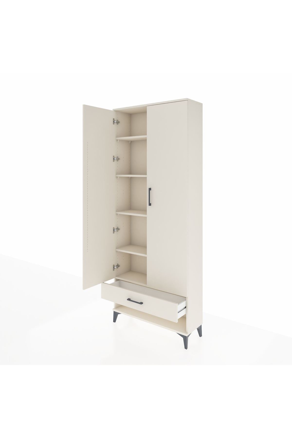 Arges Dolap 5 Raflı Tek Çekmeceli 2 Kapaklı 88x30x221 Aytaşı-Aytaşı