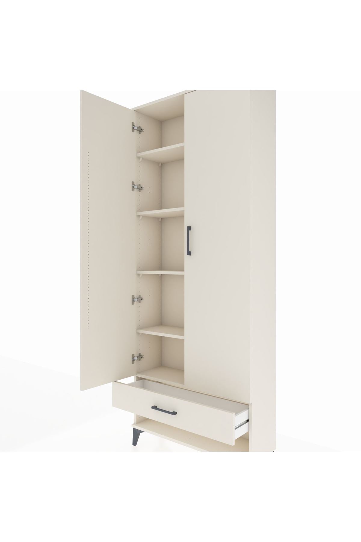 Arges Dolap 5 Raflı Tek Çekmeceli 2 Kapaklı 88x30x221 - S30M016V1A
