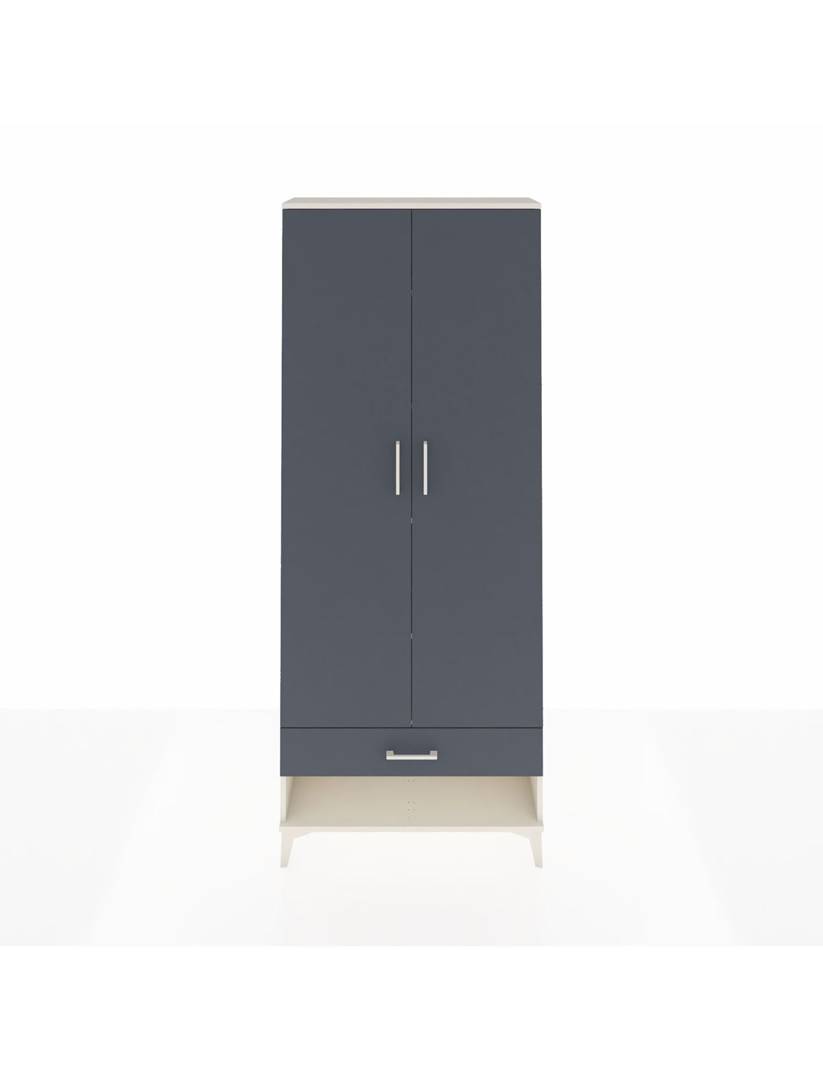 Arges Dolap 5 Raflı Tek Çekmeceli 2 Kapaklı 88x30x221 Aytaşı-Antrasit