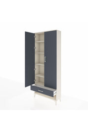 Arges Dolap 5 Raflı Tek Çekmeceli 2 Kapaklı 88x30x221 Aytaşı-Antrasit