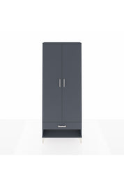 Arges Dolap 5 Raflı Tek Çekmeceli 2 Kapaklı 88x30x221 Antrasit-Antrasit