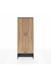 Arges Dolap 5 Raflı Tek Çekmeceli 2 Kapaklı 88x30x221 Antrasit-Çam