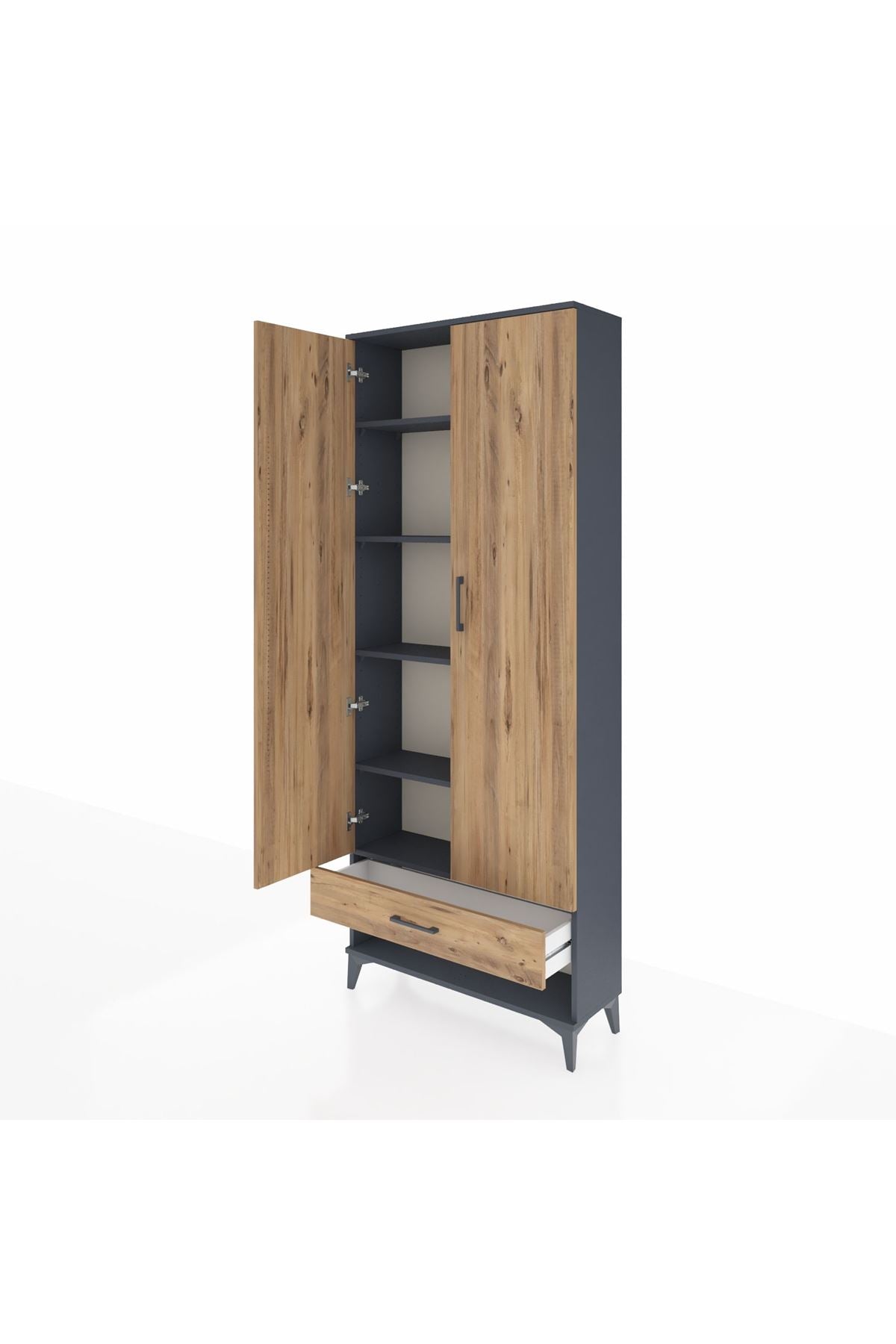Arges Dolap 5 Raflı Tek Çekmeceli 2 Kapaklı 88x30x221 - S30M016V6A