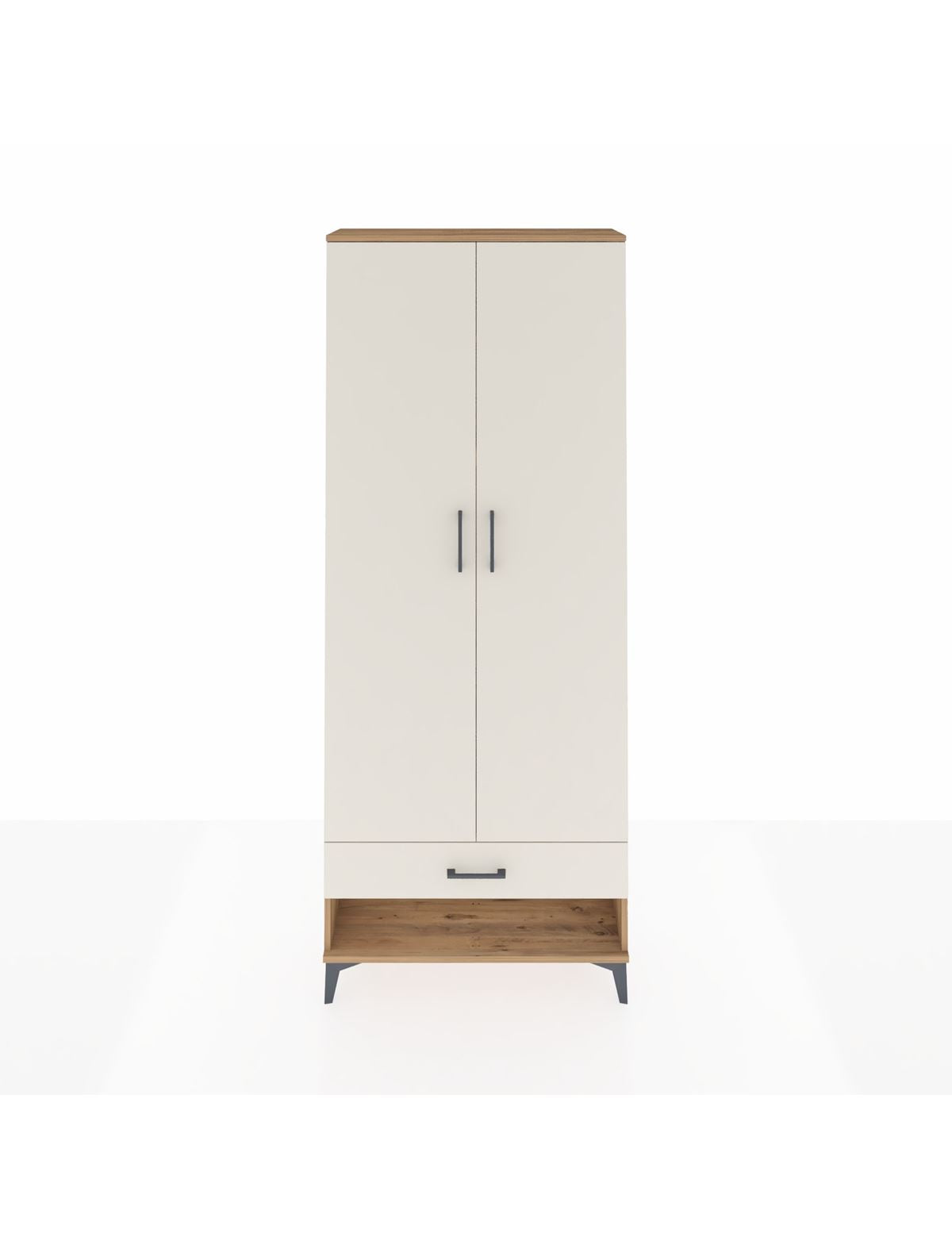 Arges Dolap 5 Raflı Tek Çekmeceli 2 Kapaklı 88x30x221 Çam-Aytaşı