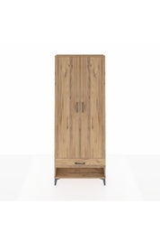 Arges Dolap 5 Raflı Tek Çekmeceli 2 Kapaklı 88x30x221 Çam-Çam