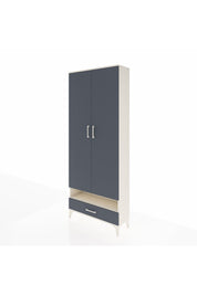 Arges Dolap 2 Raflı Tek Çekmeceli Tek Askılı 88x30x221 Aytaşı-Antrasit
