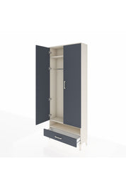 Arges Dolap 2 Raflı Tek Çekmeceli Tek Askılı 88x30x221 Aytaşı-Antrasit