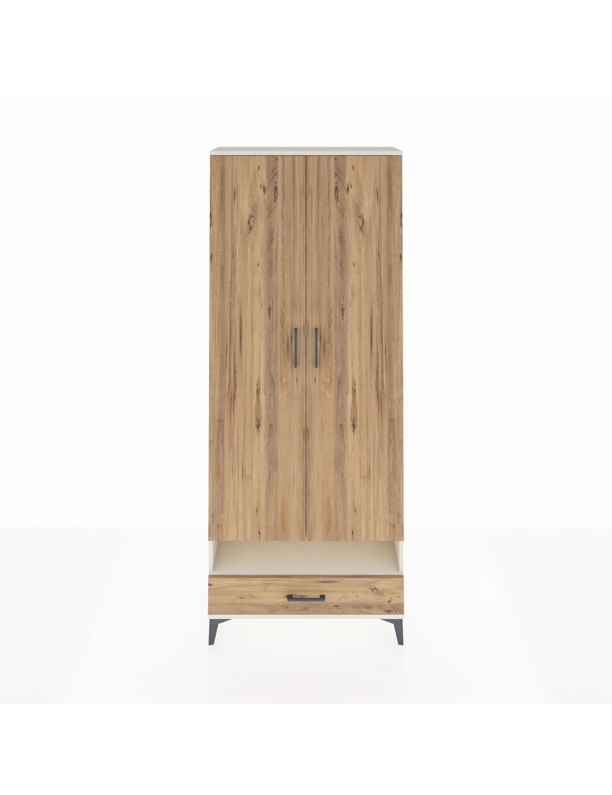 Arges Dolap 2 Raflı Tek Çekmeceli Tek Askılı 88x30x221 Aytaşı-Çam