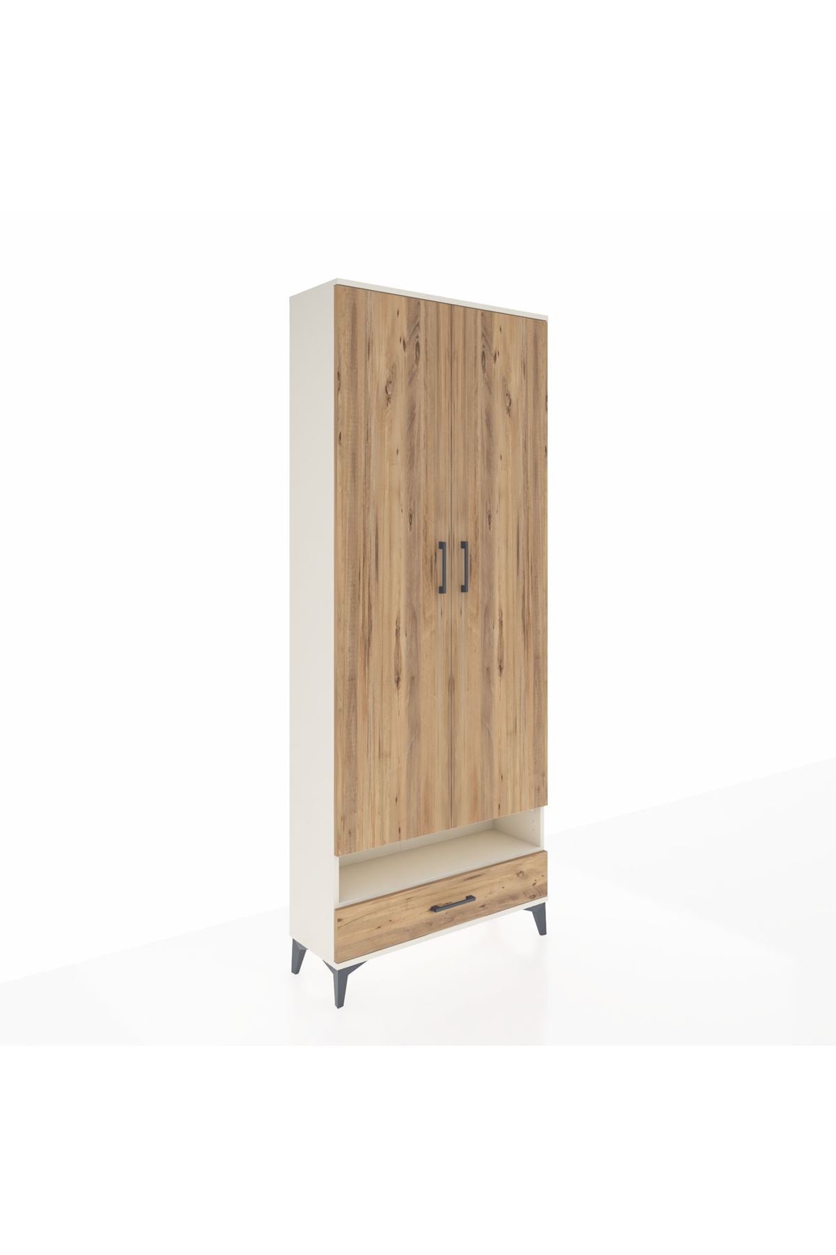 Arges Dolap 2 Raflı Tek Çekmeceli Tek Askılı 88x30x221 Aytaşı-Çam