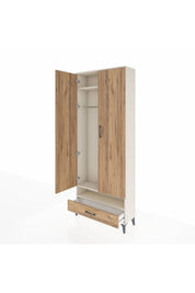 Arges Dolap 2 Raflı Tek Çekmeceli Tek Askılı 88x30x221 Aytaşı-Çam