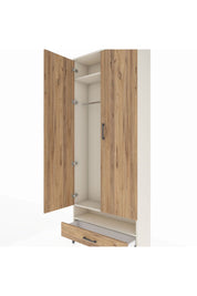 Arges Dolap 2 Raflı Tek Çekmeceli Tek Askılı 88x30x221 Aytaşı-Çam