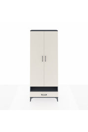 Arges Dolap 2 Raflı Tek Çekmeceli Tek Askılı 88x30x221 Antrasit-Aytaşı