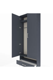 Arges Dolap 2 Raflı Tek Çekmeceli Tek Askılı 88x30x221 Antrasit-Antrasit