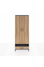 Arges Dolap 2 Raflı Tek Çekmeceli Tek Askılı 88x30x221 Antrasit-Çam