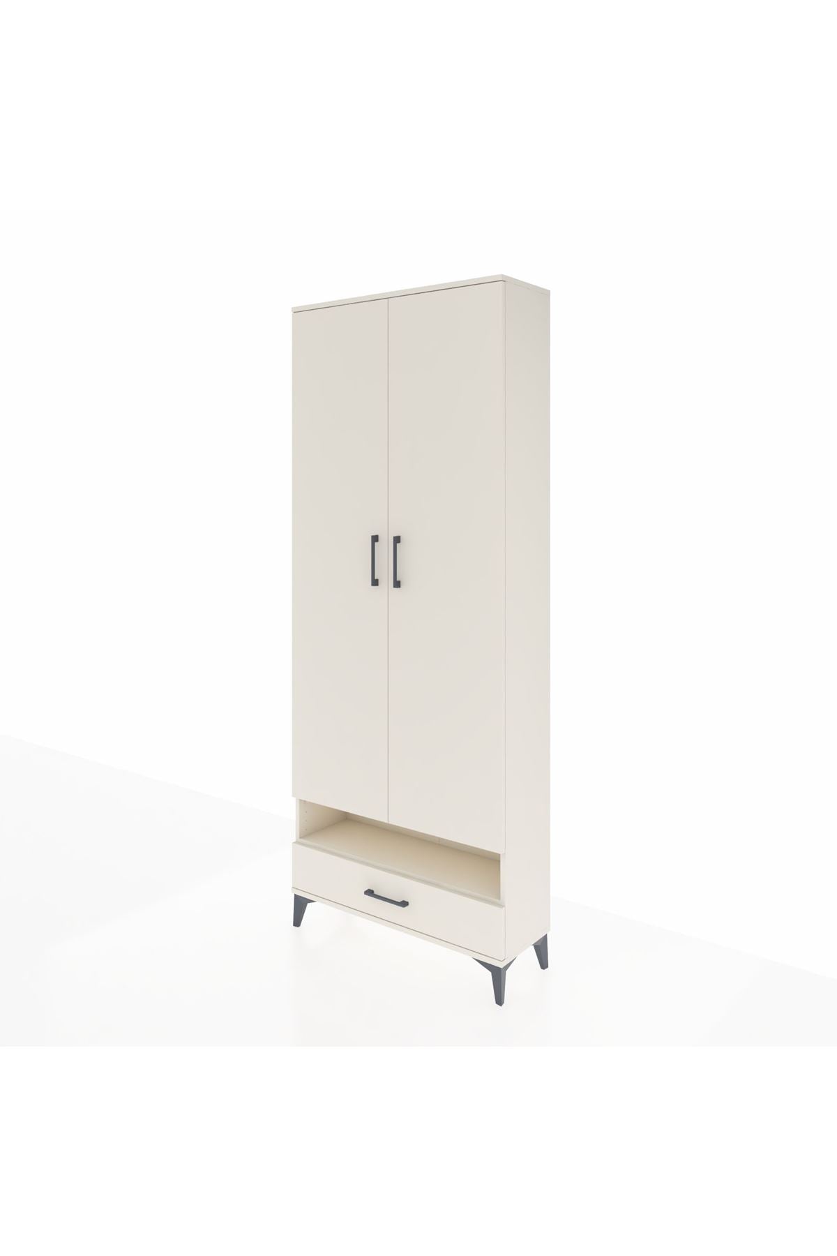 Arges Dolap 6 Raflı Tek Çekmeceli 2 Kapaklı 88x30x221 Aytaşı-Aytaşı