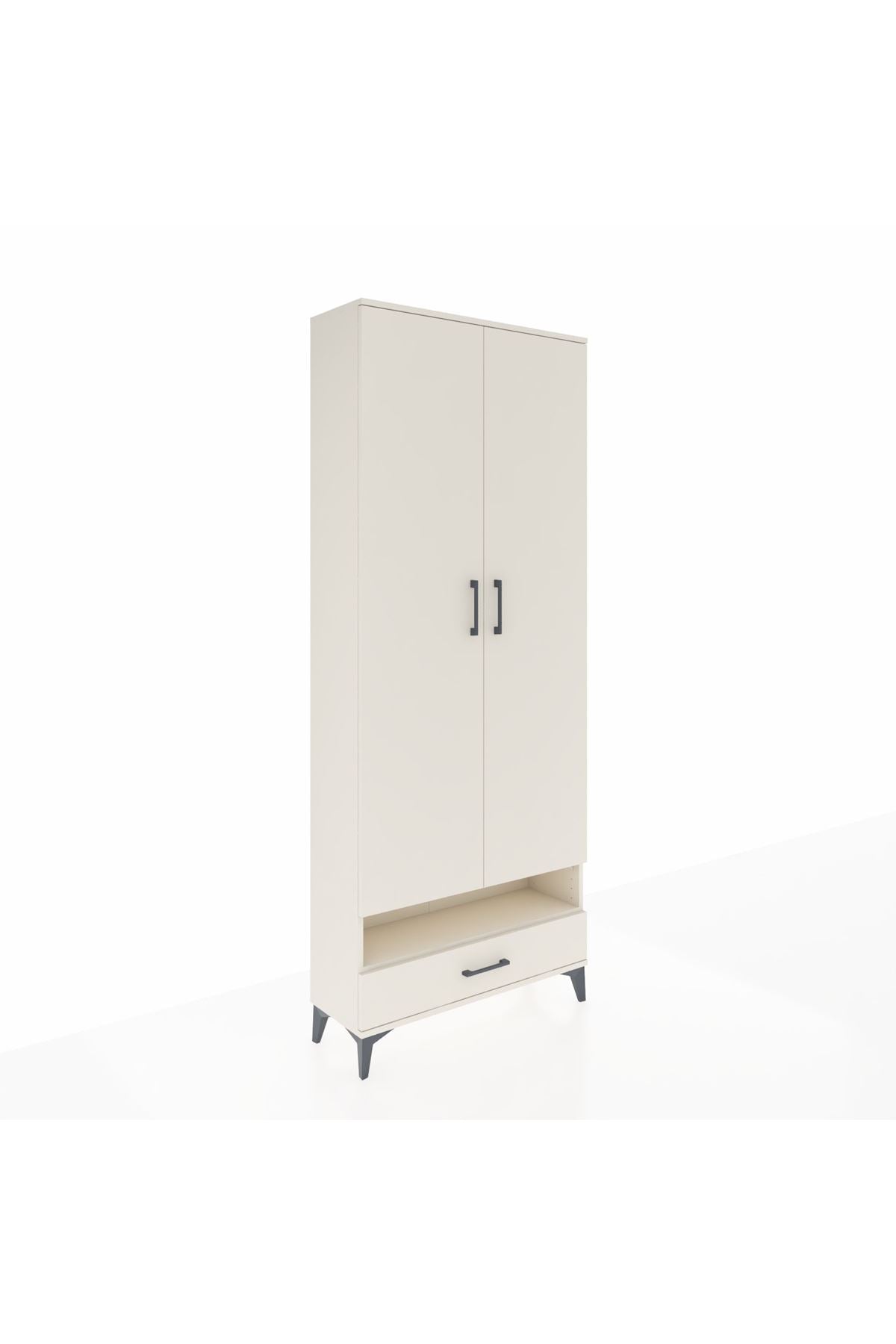 Arges Dolap 6 Raflı Tek Çekmeceli 2 Kapaklı 88x30x221 Aytaşı-Aytaşı