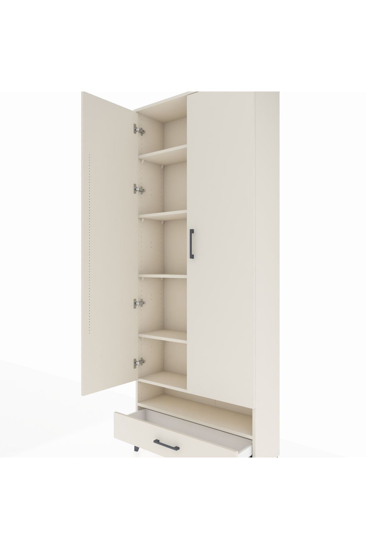 Arges Dolap 6 Raflı Tek Çekmeceli 2 Kapaklı 88x30x221 Aytaşı-Aytaşı