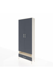 Arges Dolap 6 Raflı Tek Çekmeceli 2 Kapaklı 88x30x221 Aytaşı-Antrasit