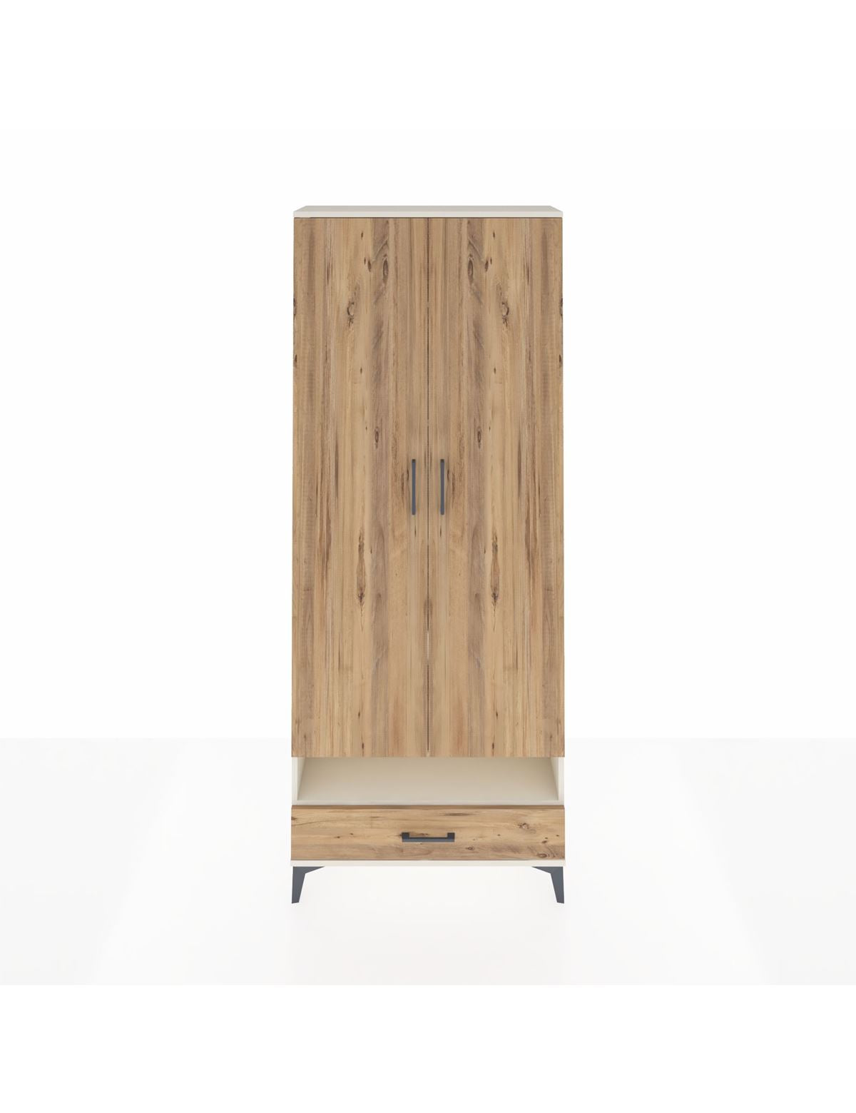 Arges Dolap 6 Raflı Tek Çekmeceli 2 Kapaklı 88x30x221 Aytaşı-Çam