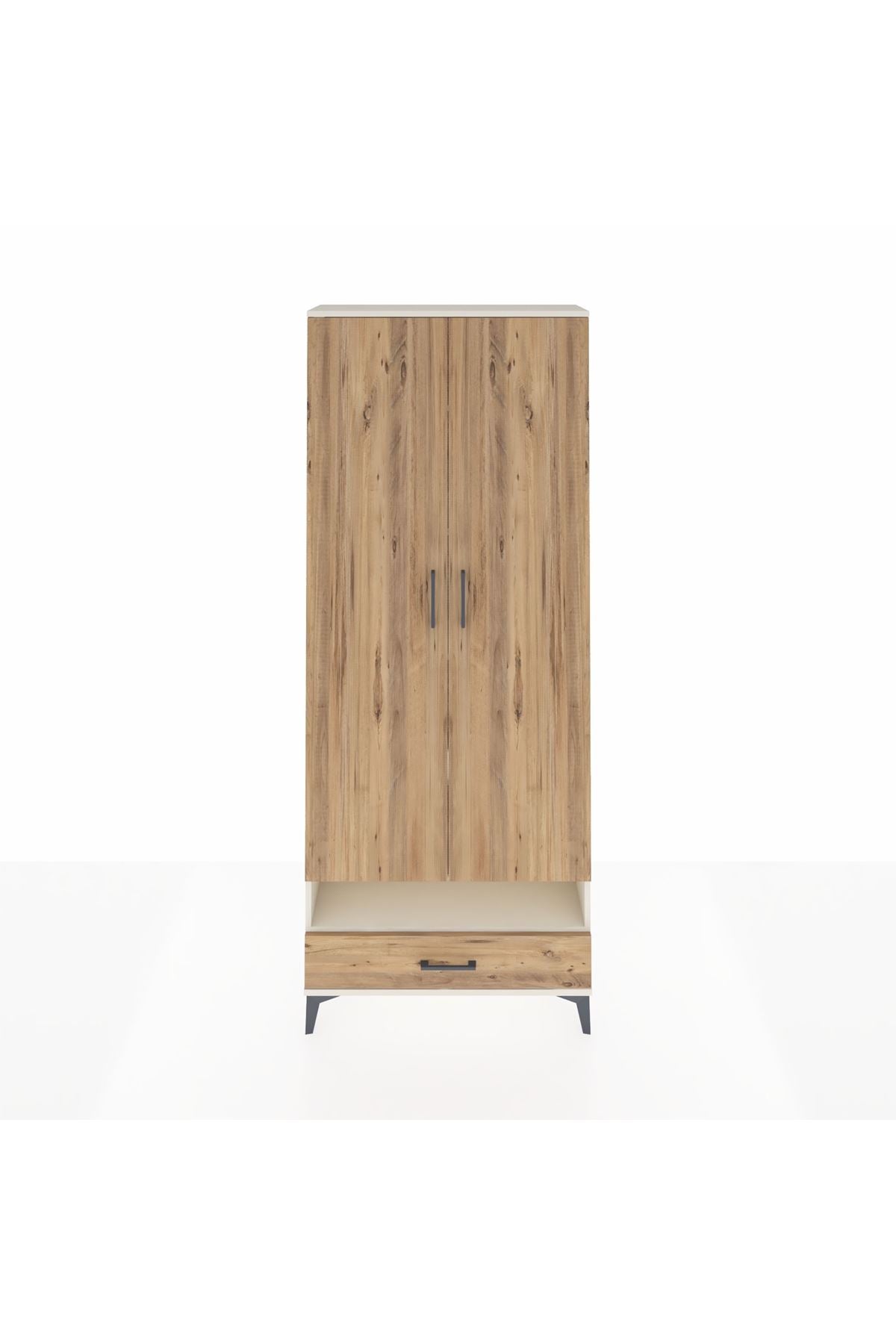 Arges Dolap 6 Raflı Tek Çekmeceli 2 Kapaklı 88x30x221 Aytaşı-Çam