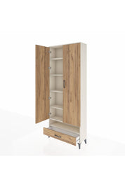 Arges Dolap 6 Raflı Tek Çekmeceli 2 Kapaklı 88x30x221 Aytaşı-Çam