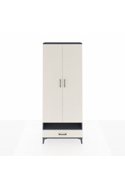 Arges Dolap 6 Raflı Tek Çekmeceli 2 Kapaklı 88x30x221 Antrasit-Aytaşı