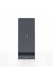 Arges Dolap 6 Raflı Tek Çekmeceli 2 Kapaklı 88x30x221 Antrasit-Antrasit