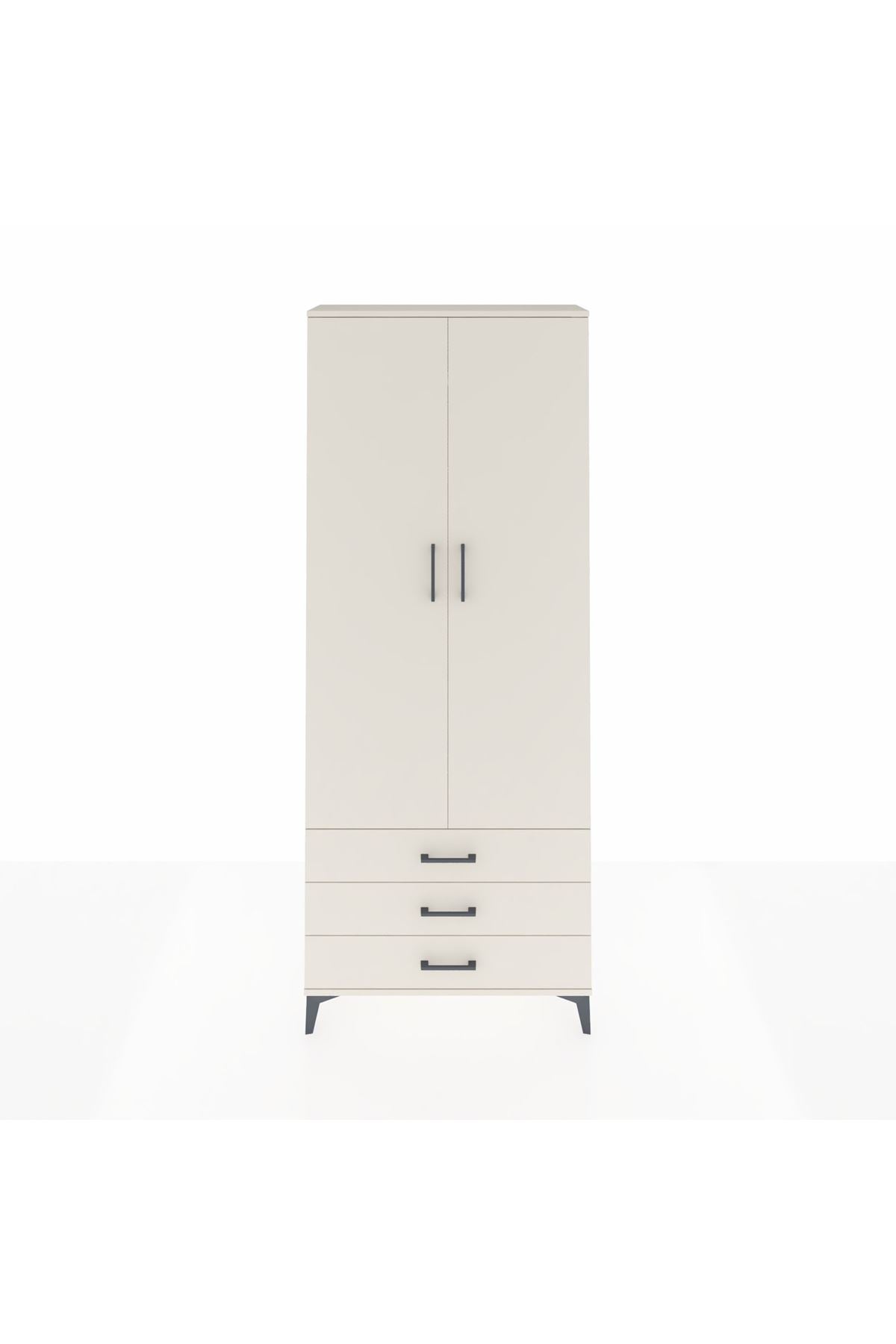 Arges Dolap 2 Raflı 3 Çekmeceli Tek Askılı 88x30x221 Aytaşı-Aytaşı