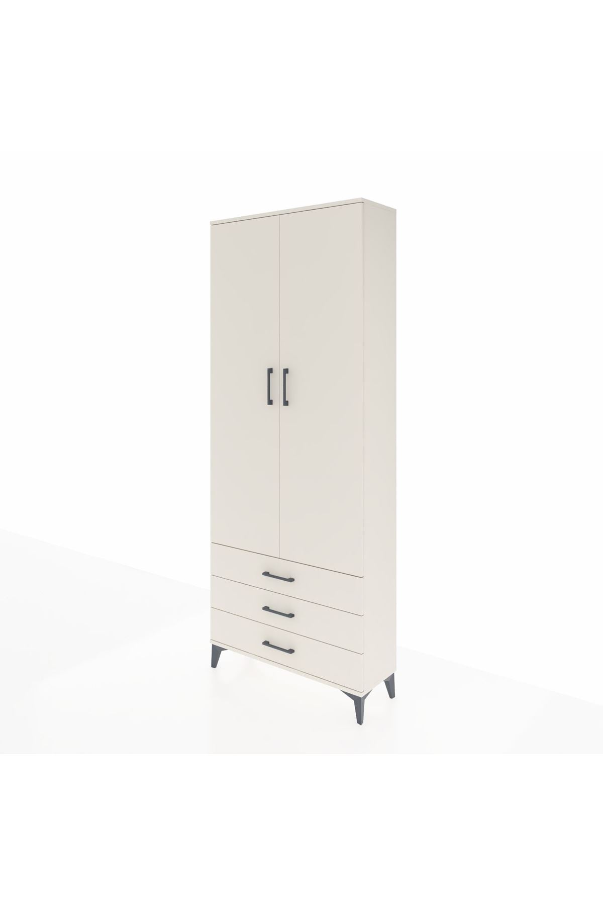 Arges Dolap 2 Raflı 3 Çekmeceli Tek Askılı 88x30x221 Aytaşı-Aytaşı