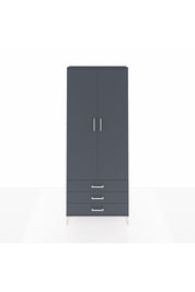 Arges Dolap 2 Raflı 3 Çekmeceli Tek Askılı 88x30x221 Antrasit-Antrasit