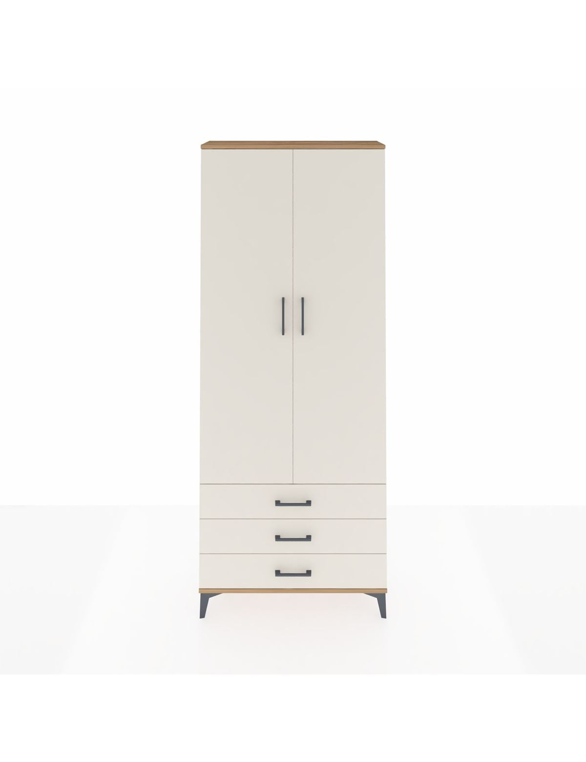 Arges Dolap 2 Raflı 3 Çekmeceli Tek Askılı 88x30x221 Çam-Aytaşı