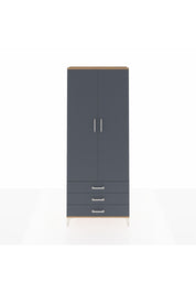 Arges Dolap 2 Raflı 3 Çekmeceli Tek Askılı 88x30x221 Çam-Antrasit