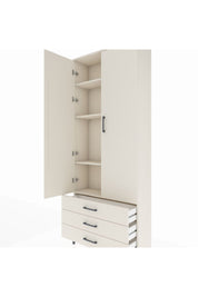 Arges Dolap 4 Raflı 3 Çekmeceli 2 Kapaklı 88x30x221 Aytaşı-Aytaşı