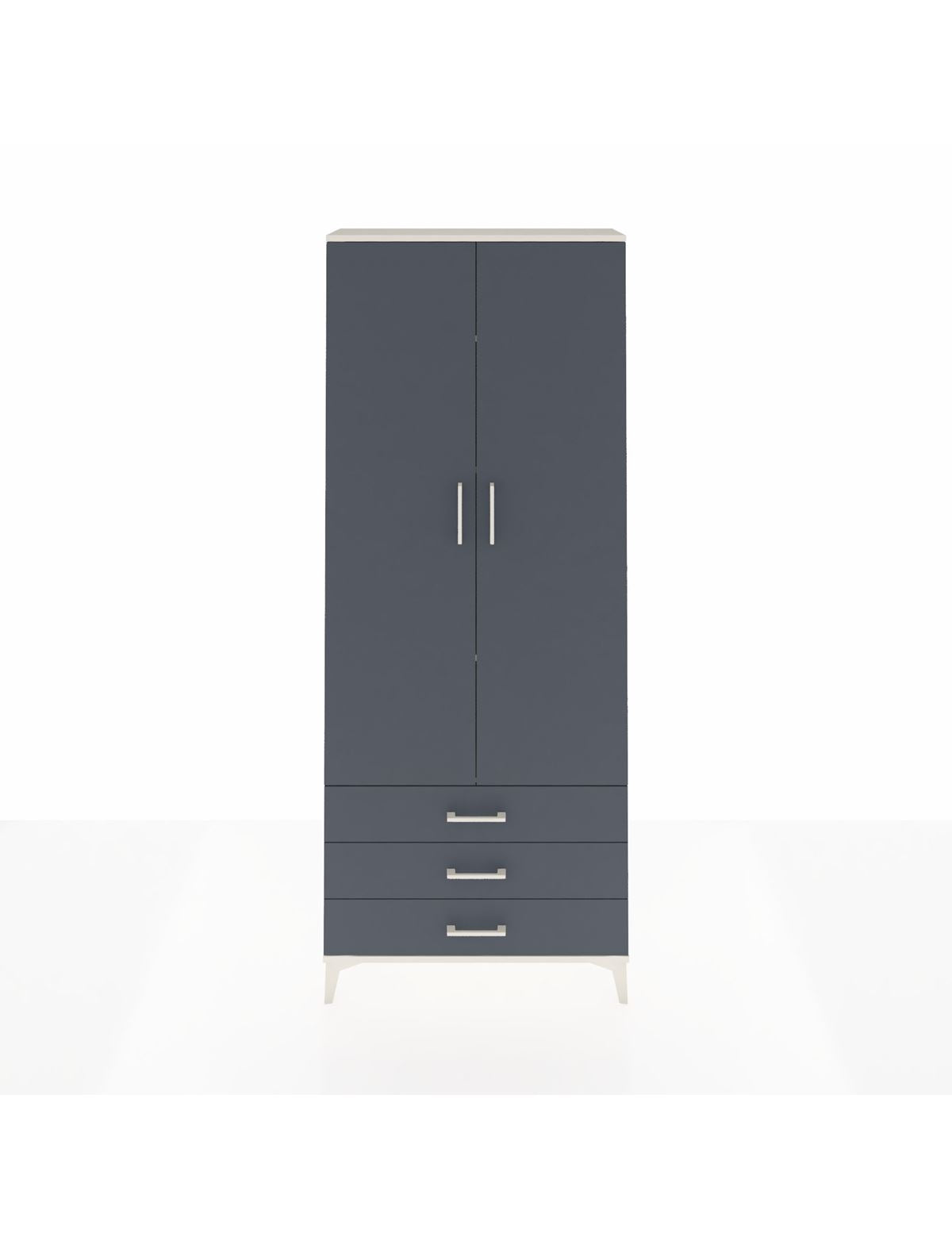 Arges Dolap 4 Raflı 3 Çekmeceli 2 Kapaklı 88x30x221 Aytaşı-Antrasit