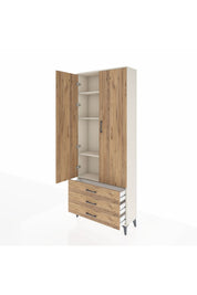 Arges Dolap 4 Raflı 3 Çekmeceli 2 Kapaklı 88x30x221 Aytaşı-Çam