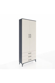 Arges Dolap 4 Raflı 3 Çekmeceli 2 Kapaklı 88x30x221 Antrasit-Aytaşı