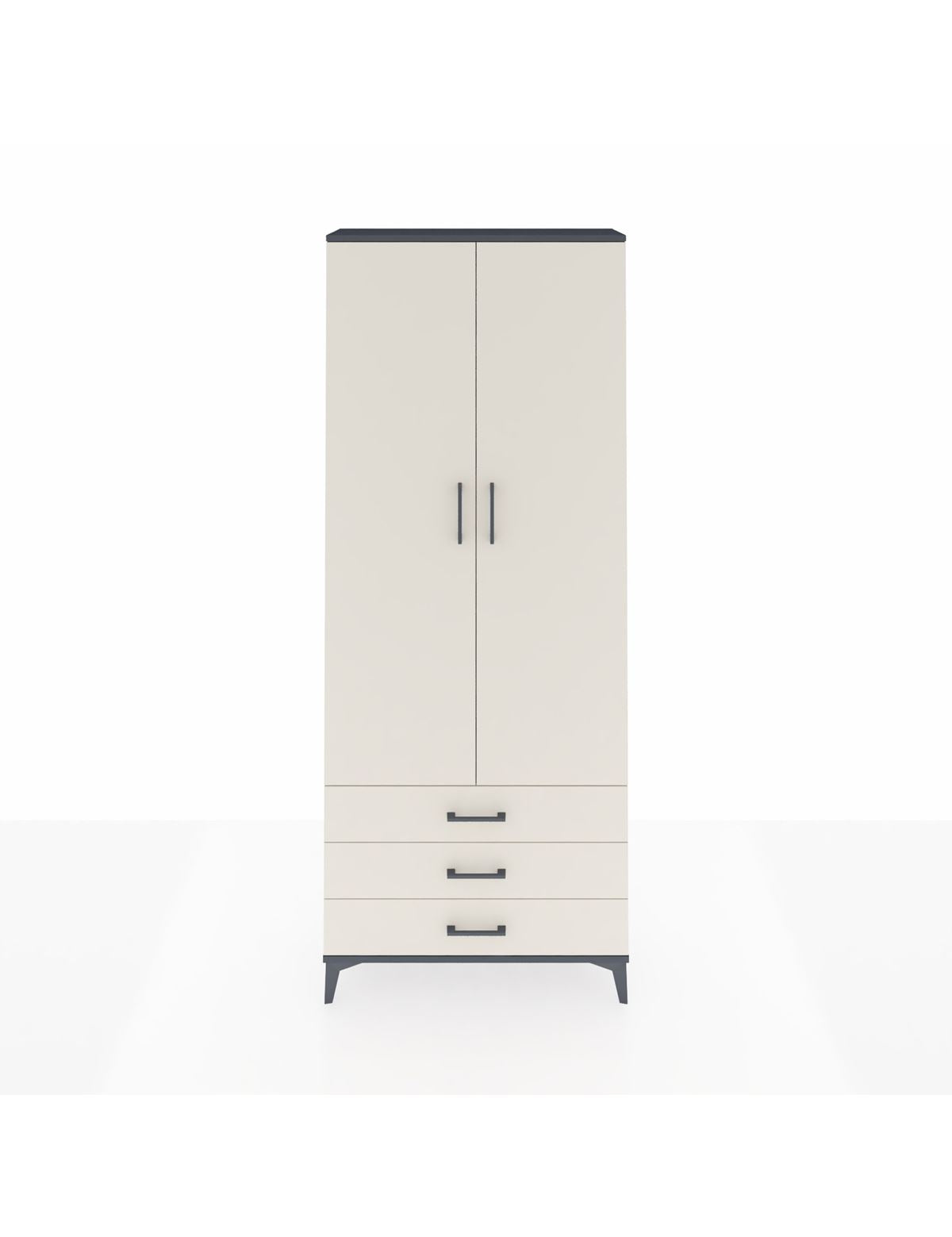 Arges Dolap 4 Raflı 3 Çekmeceli 2 Kapaklı 88x30x221 Antrasit-Aytaşı