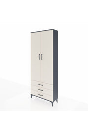 Arges Dolap 4 Raflı 3 Çekmeceli 2 Kapaklı 88x30x221 Antrasit-Aytaşı
