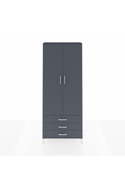Arges Dolap 4 Raflı 3 Çekmeceli 2 Kapaklı 88x30x221 Antrasit-Antrasit