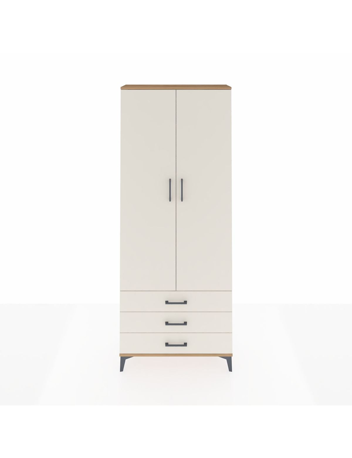 Arges Dolap 4 Raflı 3 Çekmeceli 2 Kapaklı 88x30x221 Çam-Aytaşı