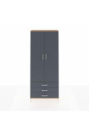 Arges Dolap 4 Raflı 3 Çekmeceli 2 Kapaklı 88x30x221 Çam-Antrasit