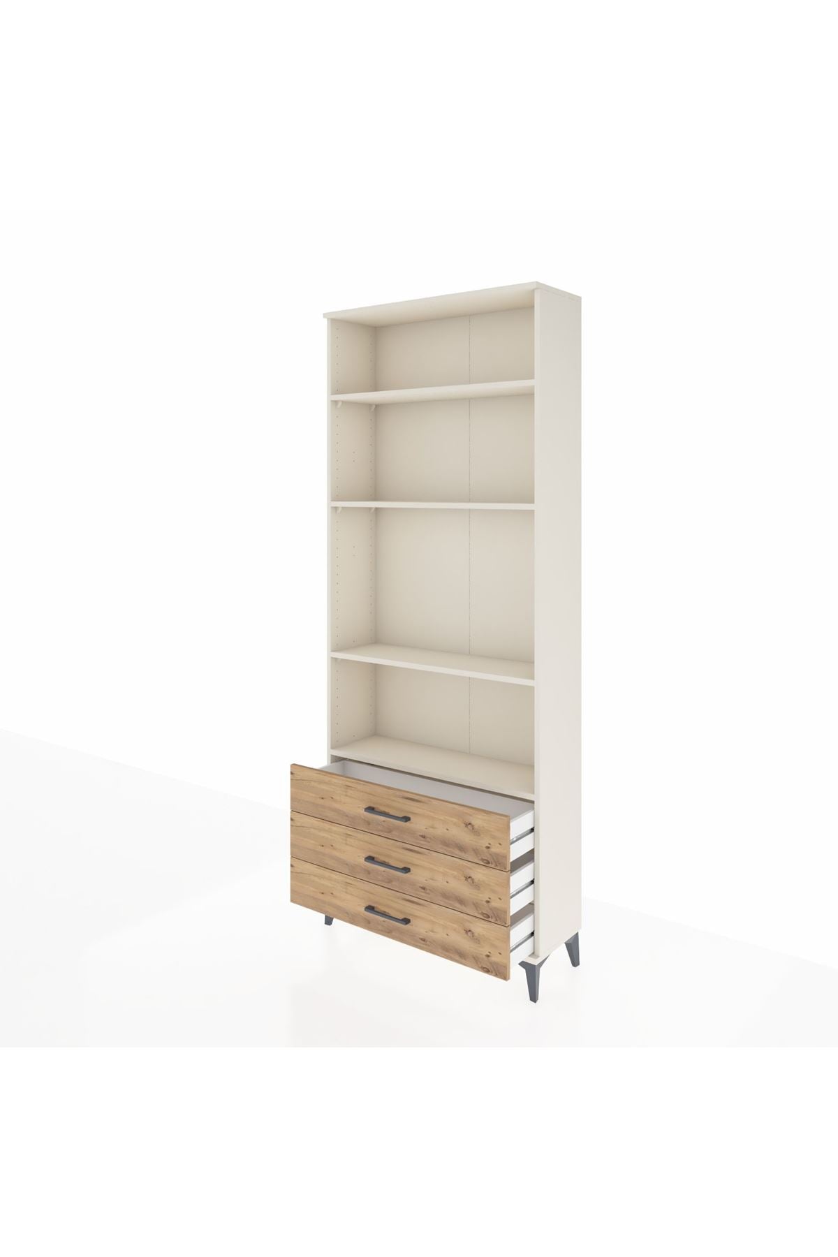 Arges Dolap 4 Raflı 3 Çekmeceli 88x30x221 Aytaşı-Çam